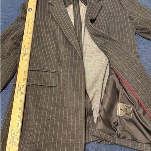 Tommy Hilfiger Gray Pinstripe Blazer and Skirt Wool Blend